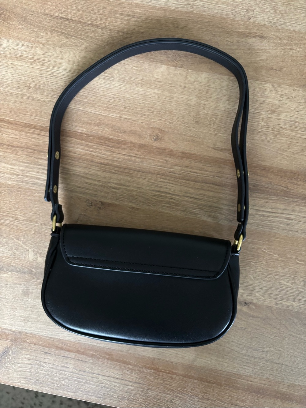 Mango Small Black Shoulder Bag with Buckle Detail - Picture 6 of 8